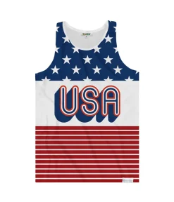 Tipsy Elves Men's USA Stripes Tank Top Clearance