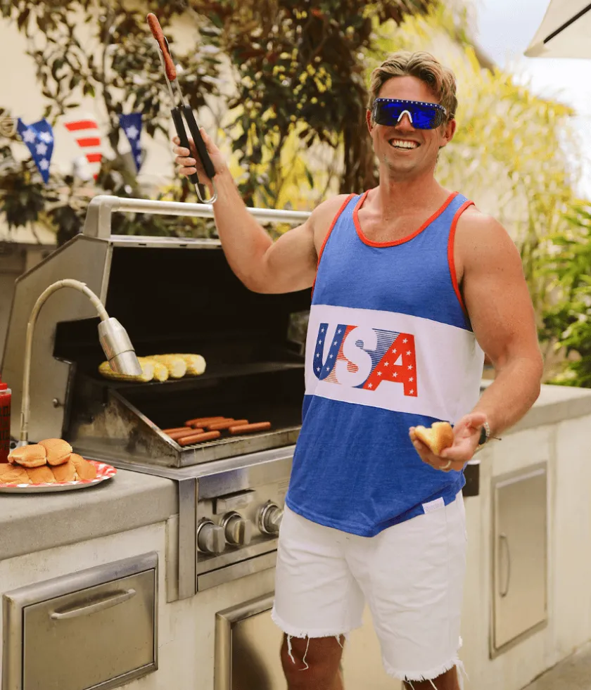 Tipsy Elves Men's USA Tank Top Hot