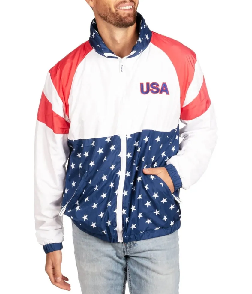 Tipsy Elves Men's USA Windbreaker Jacket