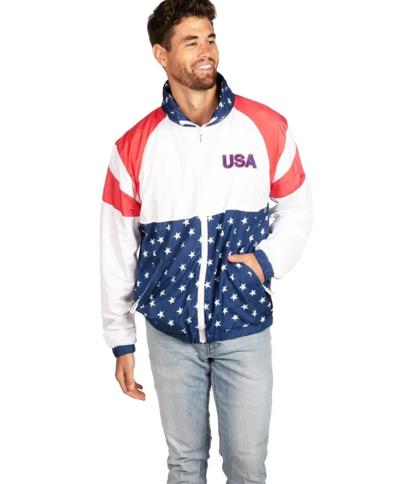 Tipsy Elves Men's USA Windbreaker Jacket