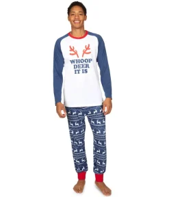 Tipsy Elves Men's Whoop Deer It Is Pajama Set Hot