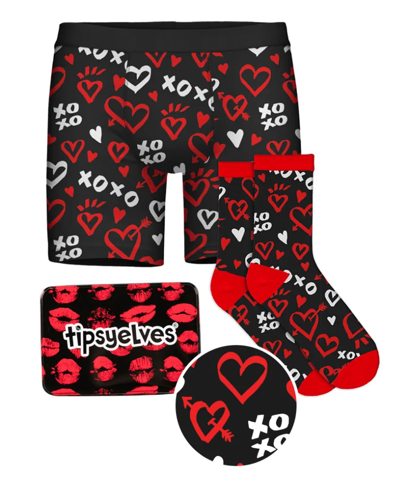 Tipsy Elves Men's XOXO Boxers & Socks Gift Set Best