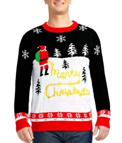 Tipsy Elves Men's Yellow Snow Light Up Ugly Christmas Sweater