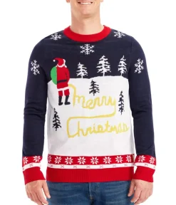 Tipsy Elves Men's Yellow Snow Ugly Christmas Sweater Clearance