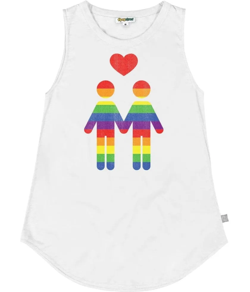 Tipsy Elves Rainbow Love Crew Scoop Tank Top Hot