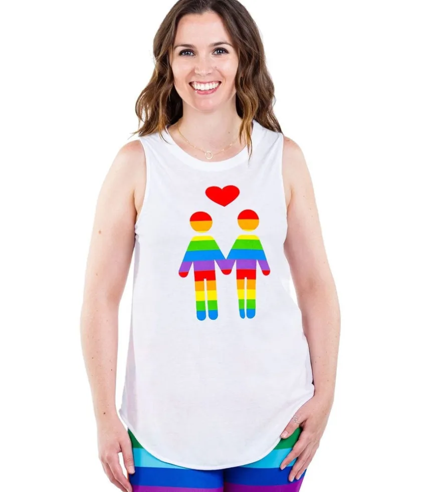 Tipsy Elves Rainbow Love Crew Scoop Tank Top Hot