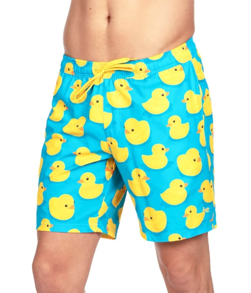 Tipsy Elves Rubber Ducky Stretch Swim Trunks - 7.5" Inseam Best