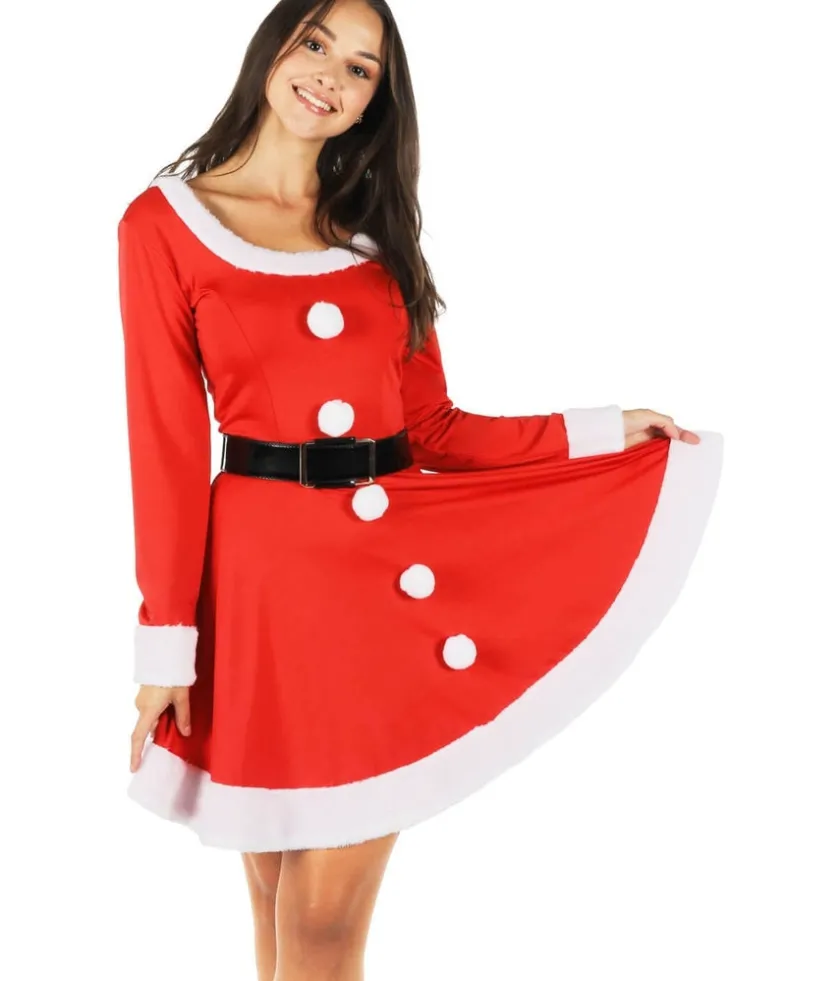 Tipsy Elves Santa Spinner Dress with Belt Discount