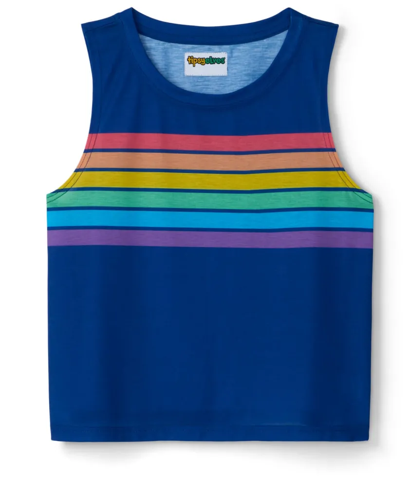 Tipsy Elves Seeing Stripes Muscle Cropped Tank Top Best