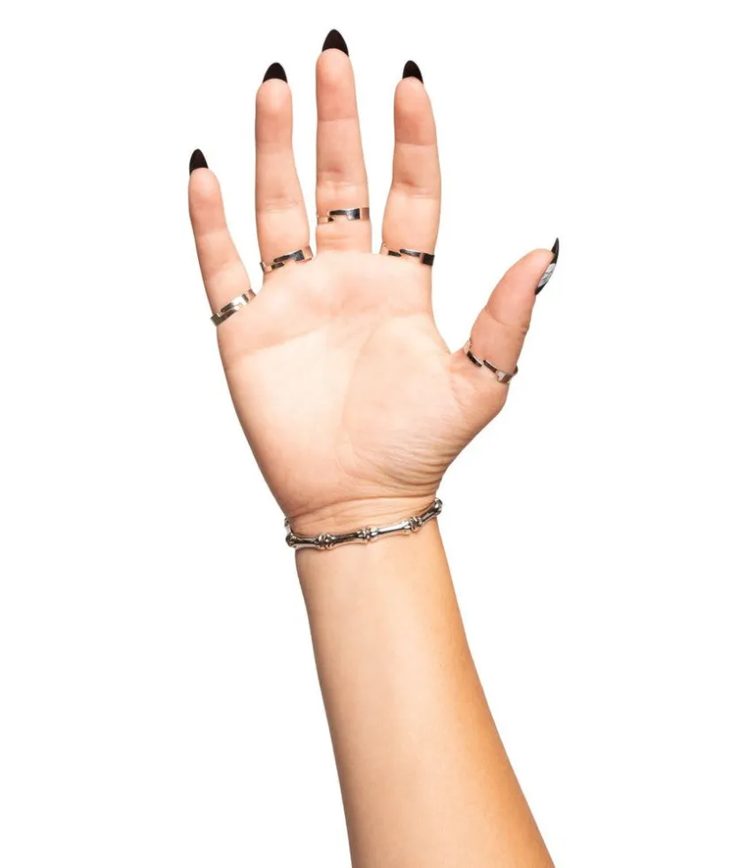 Tipsy Elves Silver Skeleton Finger Bracelet