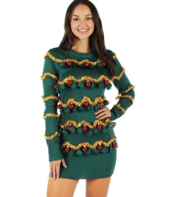 Tipsy Elves Tinsel Tree Christmas Sweater Dress New