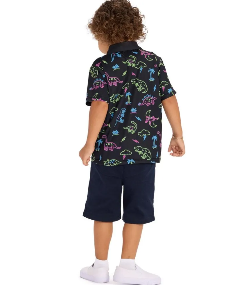 Tipsy Elves Toddler Boy's Neon Dinosaur Golf Polo Online