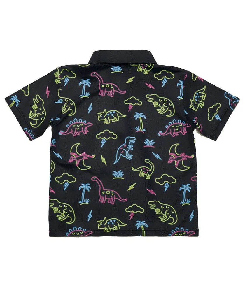 Tipsy Elves Toddler Boy's Neon Dinosaur Golf Polo Online