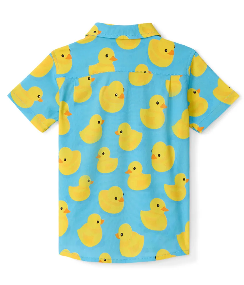 Tipsy Elves Toddler Boy's Rubber Ducky Hawaiian Shirt Outlet