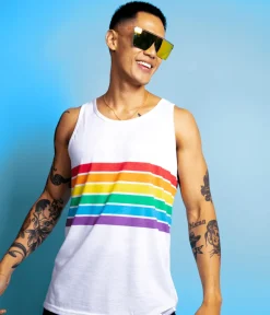 Tipsy Elves White Rainbow All the Way Tank Top Best
