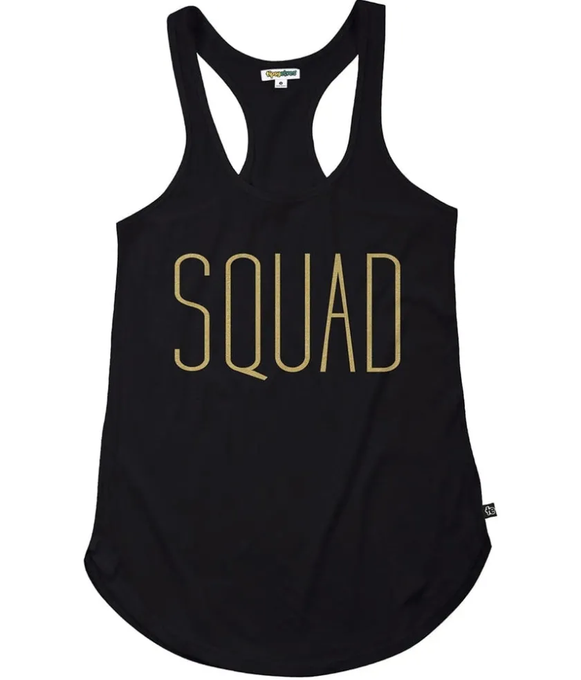 Tipsy Elves Women's Black Squad Tank Top Hot