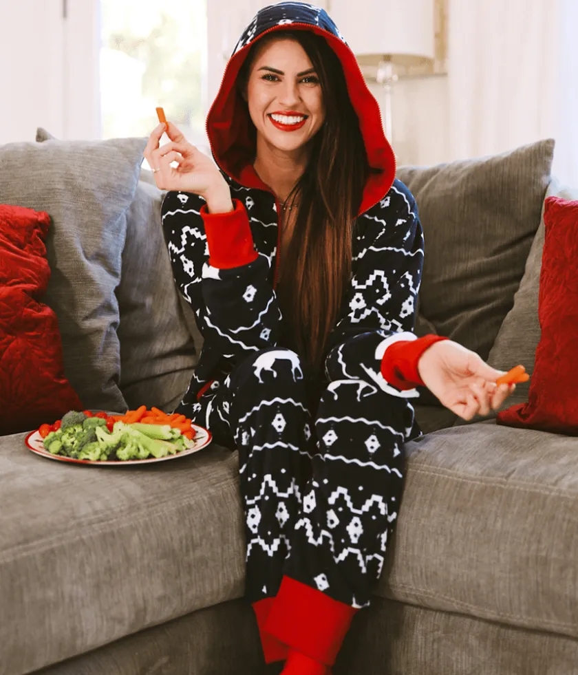 Tipsy Elves Women's Blue Reindeer Jumpsuit Sale