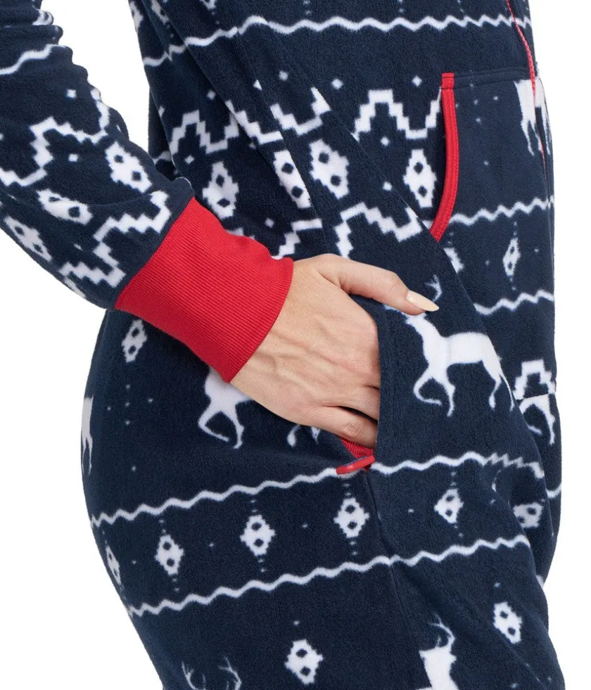 Tipsy Elves Women's Blue Reindeer Jumpsuit Sale