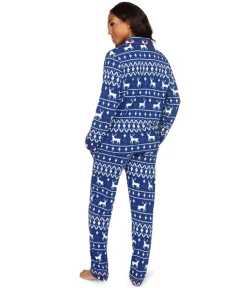 Tipsy Elves Women's Blue Reindeer Pajama Set Outlet