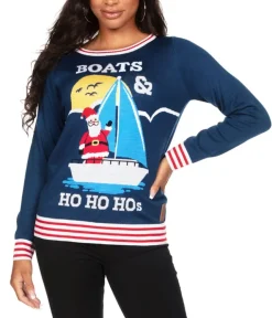Tipsy Elves Women's Boats & Ho Ho Hos Ugly Christmas Sweater