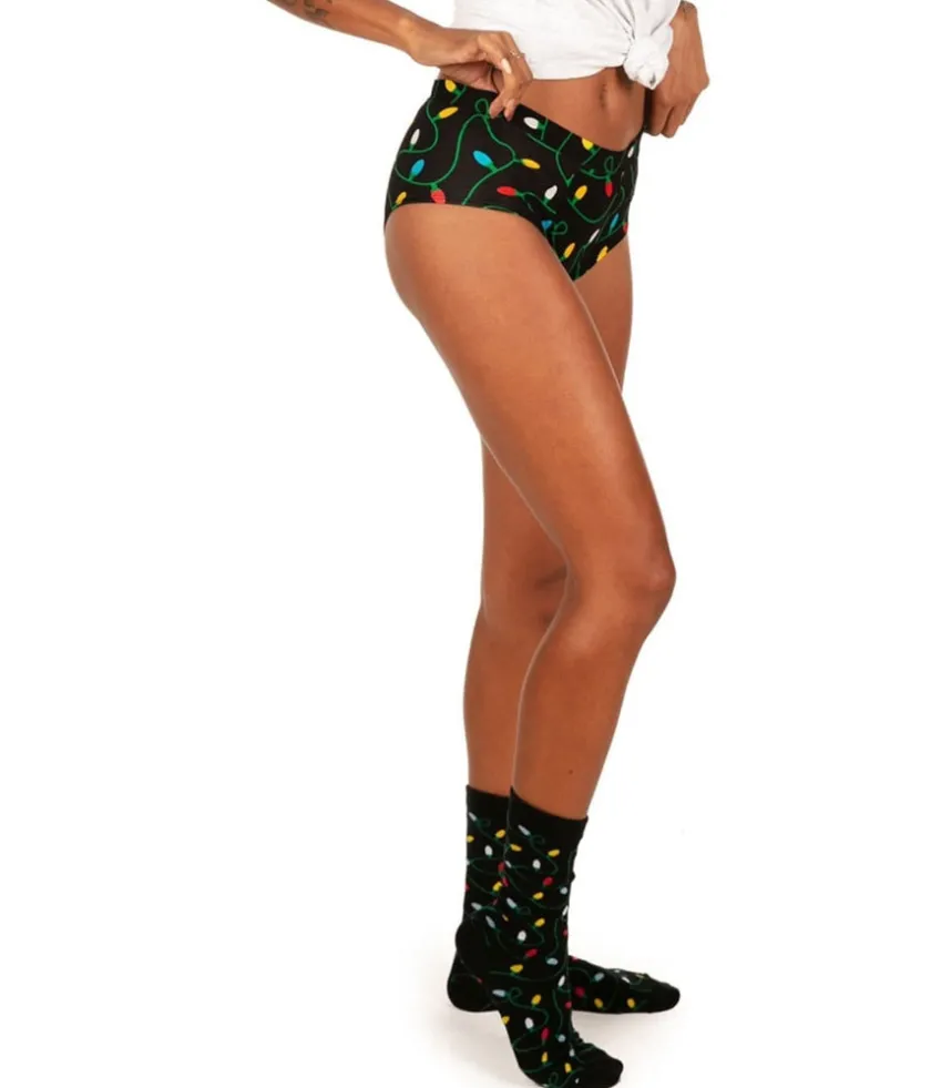 Tipsy Elves Women's Christmas Lights Underwear & Socks Gift Set Online