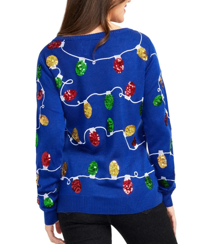 Tipsy Elves Women's Christmas Lights Ugly Christmas Sweater Outlet