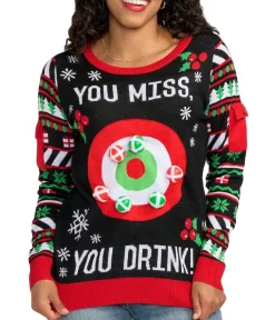 Tipsy Elves Women's Drinking Game Ugly Christmas Sweater Online