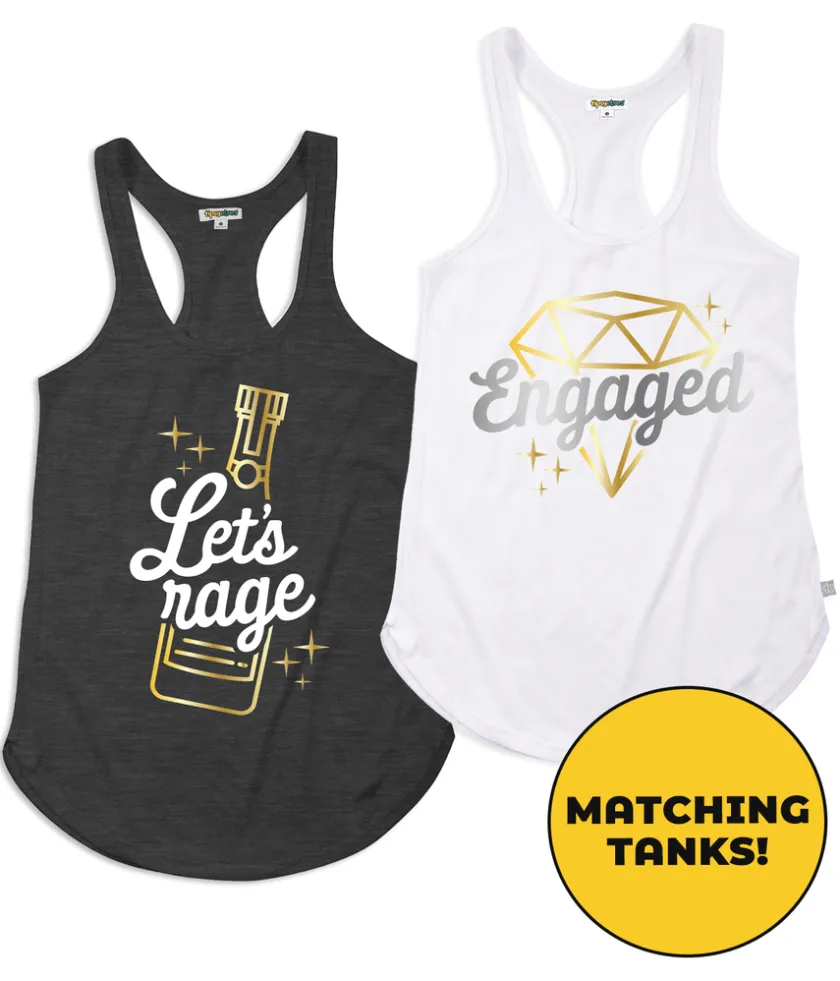Tipsy Elves Women's Engaged & Let's Rage Party Tank Tops Outlet