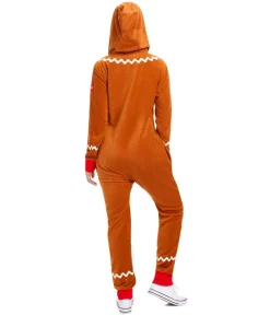 Tipsy Elves Women's Gingerbread Man Jumpsuit Clearance