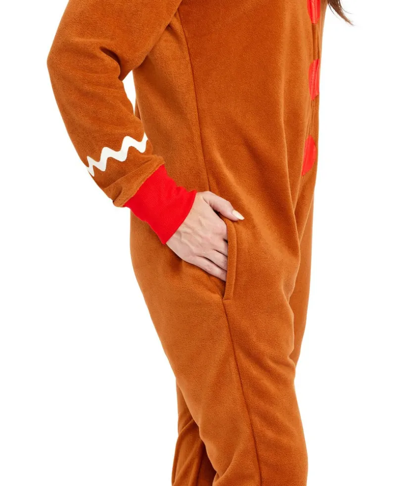 Tipsy Elves Women's Gingerbread Man Jumpsuit Clearance