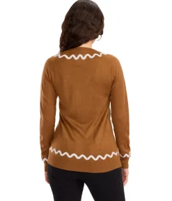 Tipsy Elves Women's Gingerbread Man Ugly Christmas Cardigan Sweater Best