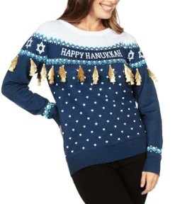 Tipsy Elves Women's Hanukkah Tassel Sweater Outlet