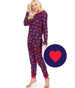Tipsy Elves Women's Hearts on Fire Pajama Set New