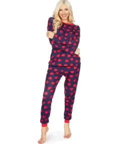 Tipsy Elves Women's Hearts on Fire Pajama Set New