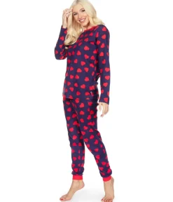 Tipsy Elves Women's Hearts on Fire Pajama Set New