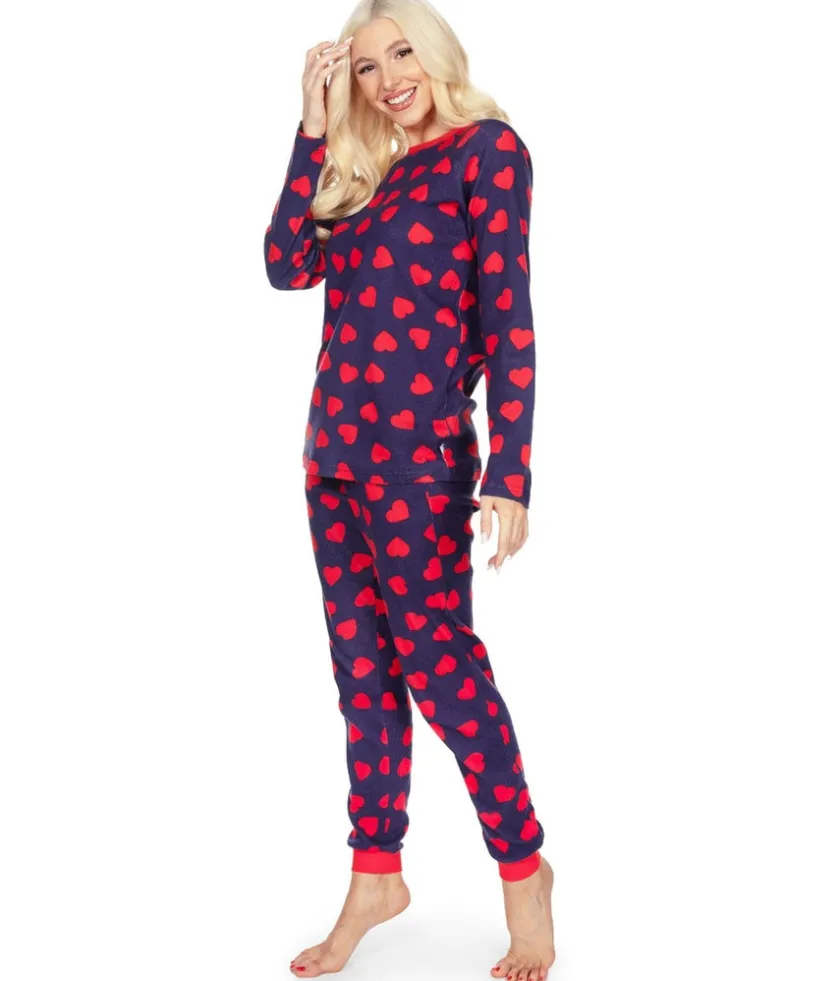 Tipsy Elves Women's Hearts on Fire Pajama Set New