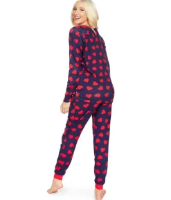 Tipsy Elves Women's Hearts on Fire Pajama Set New