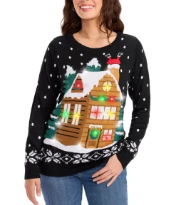 Tipsy Elves Women's Light Show Light Up Ugly Christmas Sweater Hot