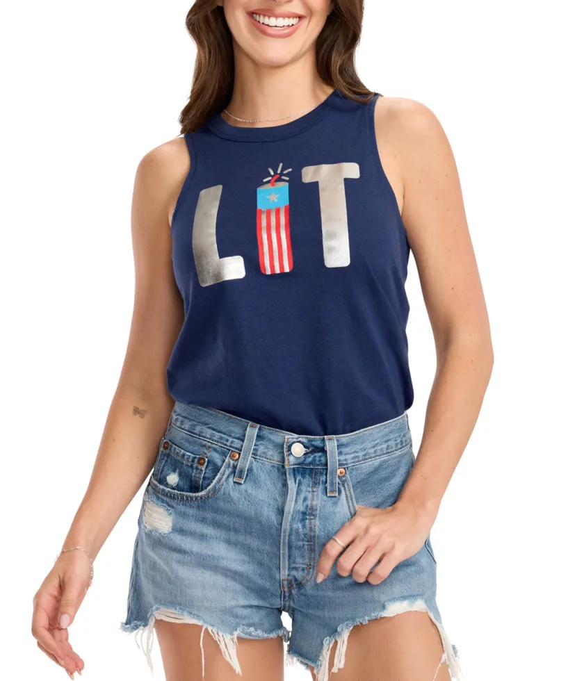 Tipsy Elves Women's Lit Foil Tank Top