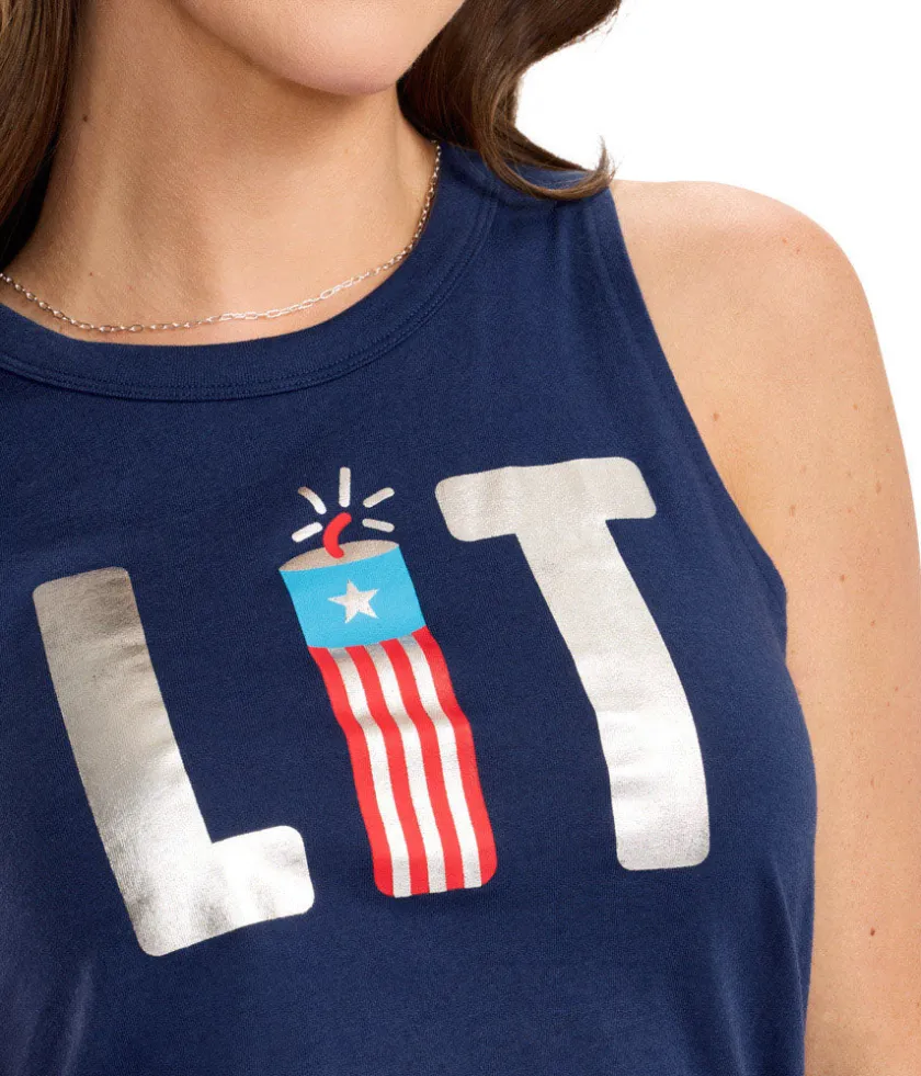 Tipsy Elves Women's Lit Foil Tank Top