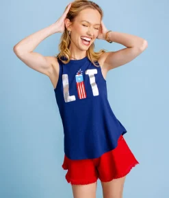 Tipsy Elves Women's Lit Foil Tank Top