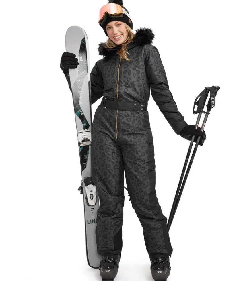 Tipsy Elves Women's Midnight Leopard Snow Suit Clearance