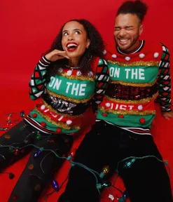 Tipsy Elves Women's Naughty or Nice Reversible Sequin Ugly Christmas Sweater Best