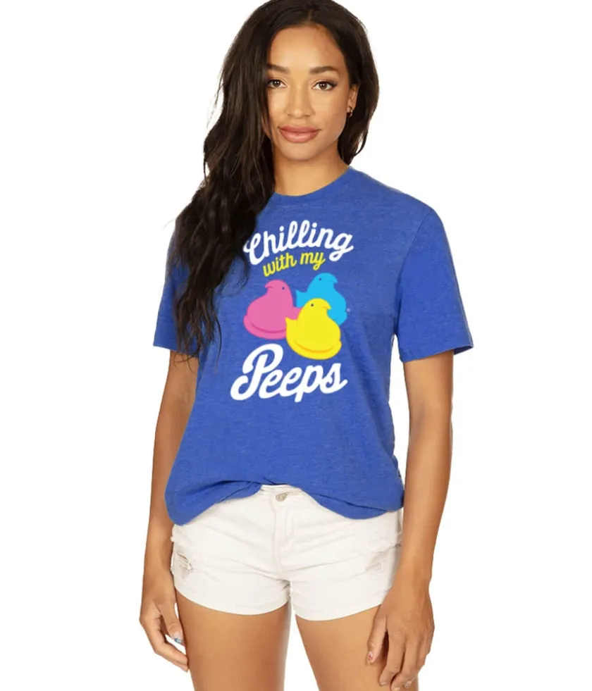 Tipsy Elves Women's PEEPS® Chilling with my Peeps Oversized Boyfriend Tee Clearance