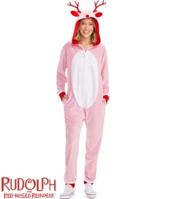 Tipsy Elves Women's Pink Rudolph Jumpsuit Sale