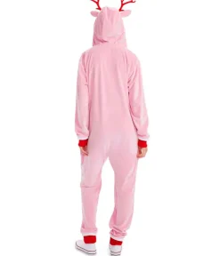 Tipsy Elves Women's Pink Rudolph Jumpsuit Sale