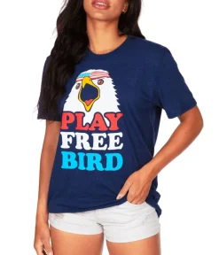 Tipsy Elves Women's Play Free Bird Oversized Boyfriend Tee Clearance