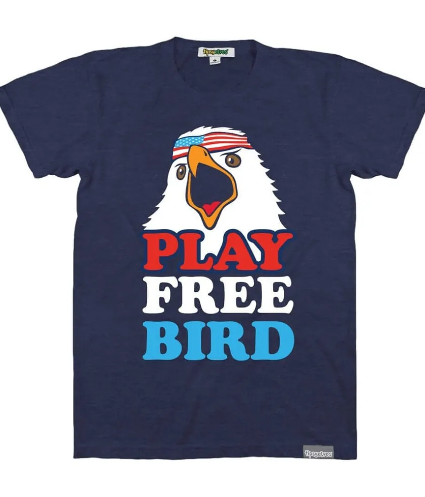 Tipsy Elves Women's Play Free Bird Oversized Boyfriend Tee Clearance