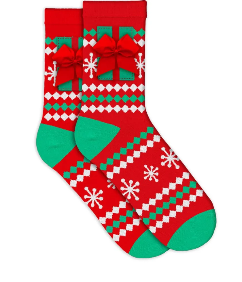 Tipsy Elves Women's Red Present Socks (Fits Sizes 6-11W) Discount