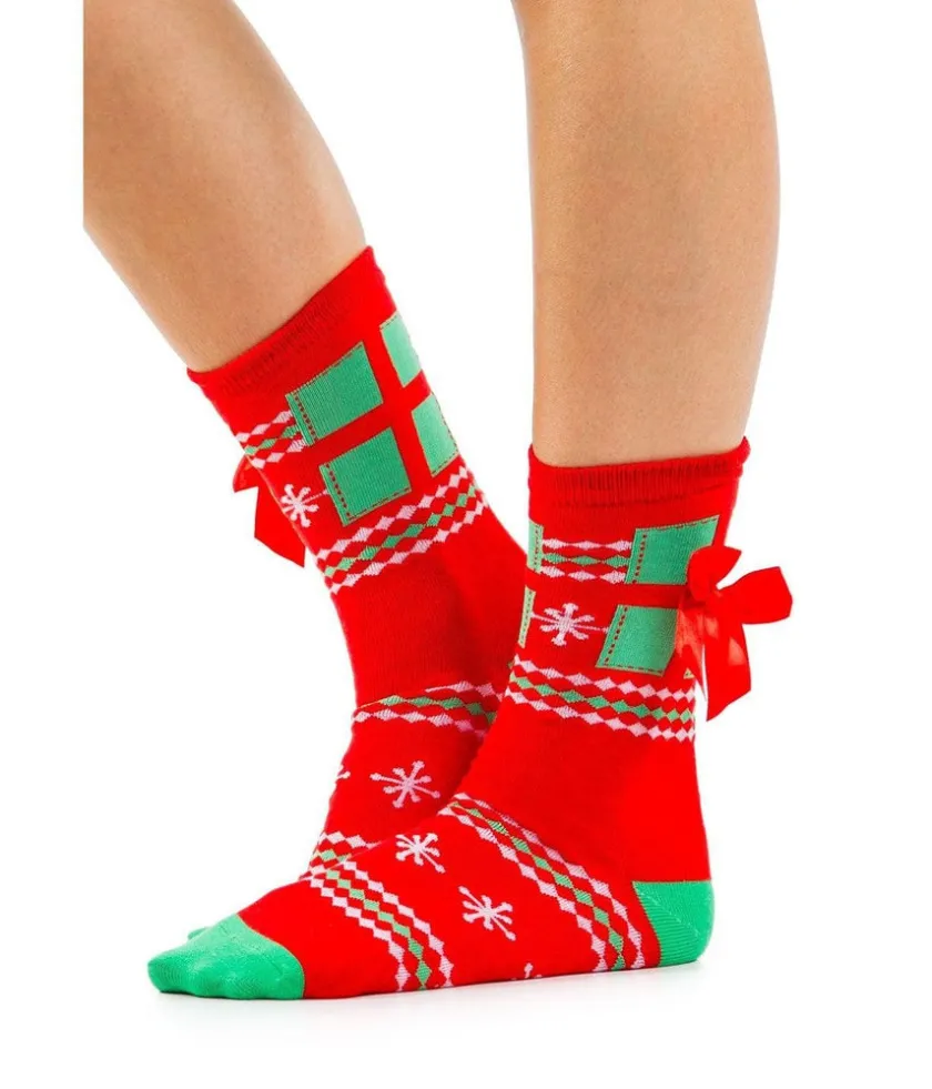 Tipsy Elves Women's Red Present Socks (Fits Sizes 6-11W) Discount